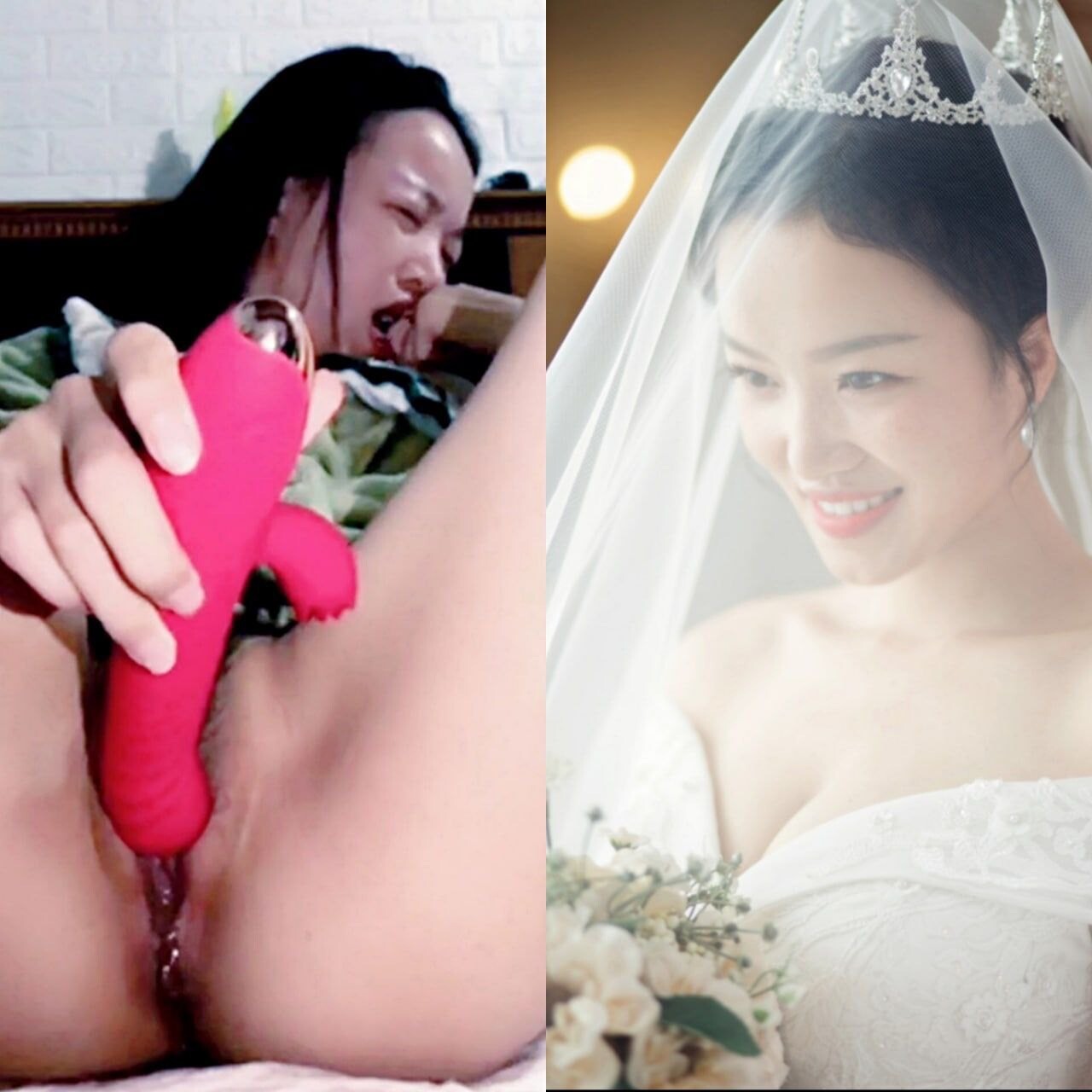 穿着洁白婚纱的清纯反差婊妹儿（二）