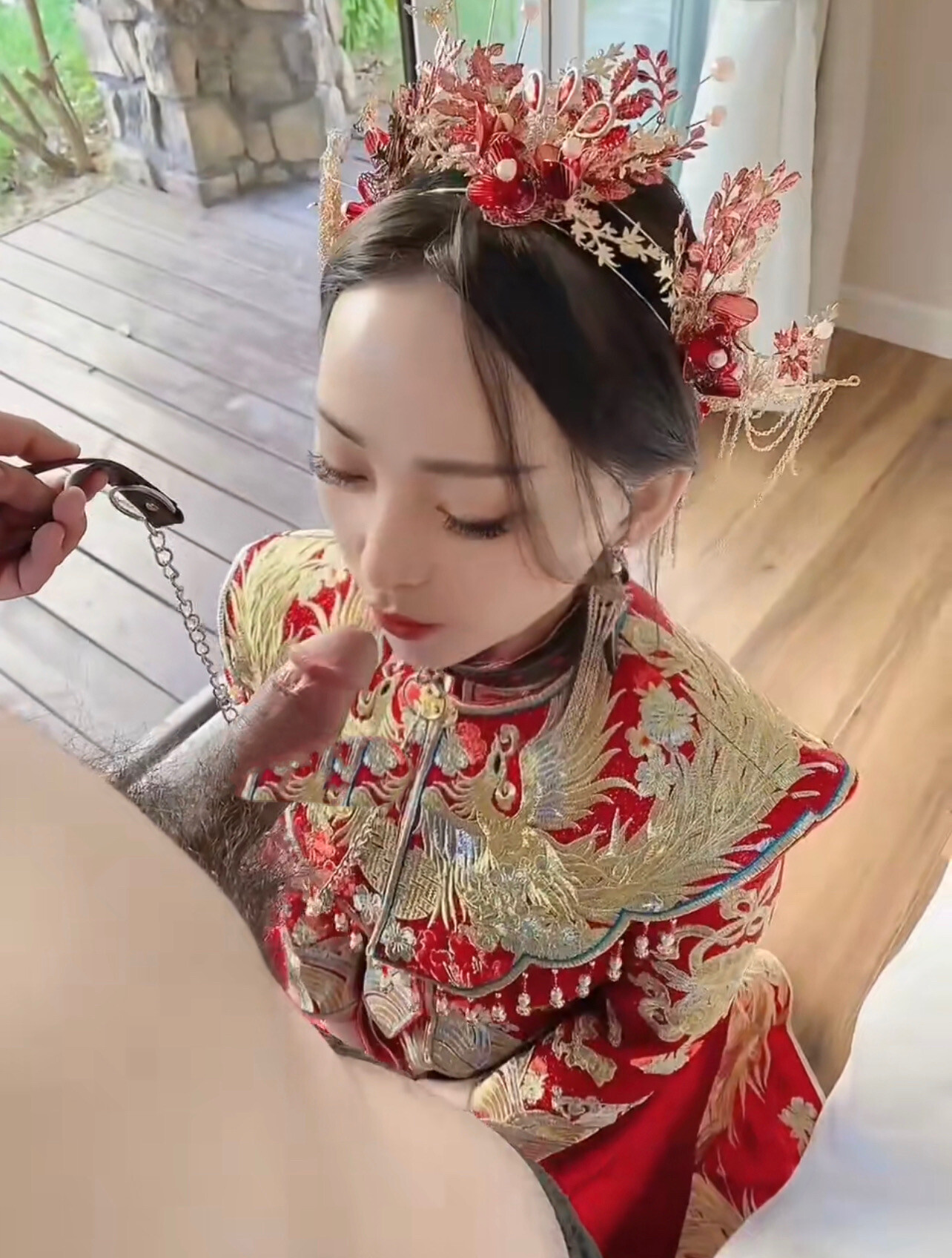 穿着洁白婚纱的清纯反差婊妹儿（一）